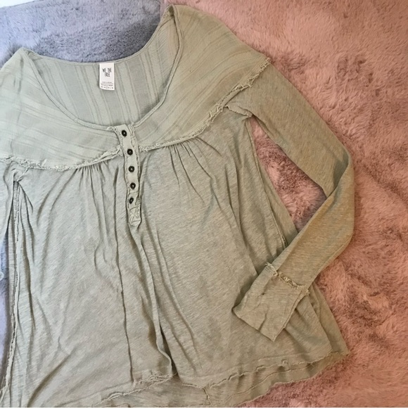 Free People Tops - FP we the free mint gray long sleeve peasant top